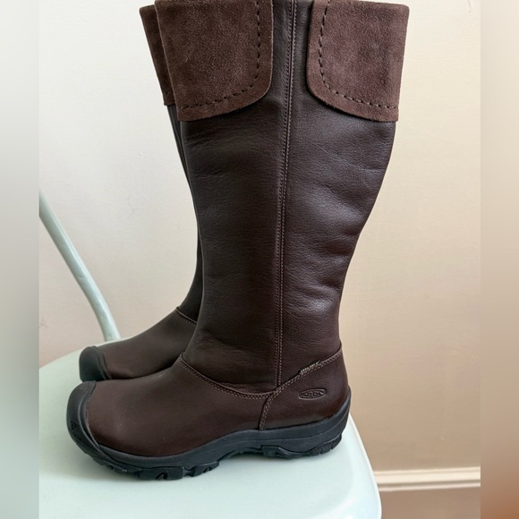 KEEN LAKEN HIGH BOOTS, W8 in Brown Leather - Picture 6 of 8